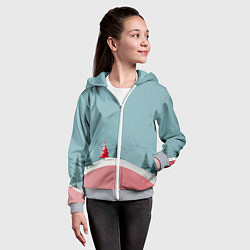 Толстовка на молнии детская Новый год минимализм, цвет: 3D-меланж — фото 2