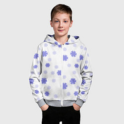 Толстовка на молнии детская Зимний узор со снежинками, цвет: 3D-меланж — фото 2