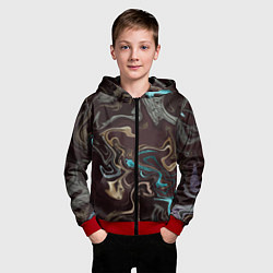 Толстовка на молнии детская Волна безумия, цвет: 3D-красный — фото 2