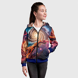Толстовка на молнии детская Энергия космоса, цвет: 3D-синий — фото 2