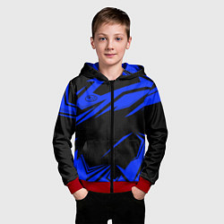 Толстовка на молнии детская Субару - синий, цвет: 3D-красный — фото 2