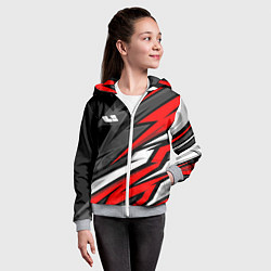 Толстовка на молнии детская Lixiang - красный спортивный, цвет: 3D-меланж — фото 2