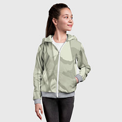 Толстовка на молнии детская Серо-зеленая абстрактная текстура, цвет: 3D-меланж — фото 2