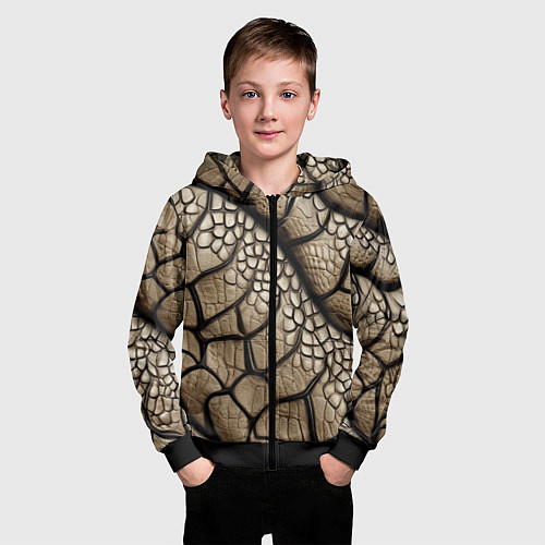 Детская толстовка на молнии Найди змею / 3D-Черный – фото 3