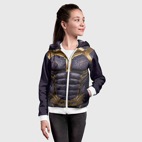 Детская толстовка на молнии Костюм Таноса из мстителей / 3D-Белый – фото 4