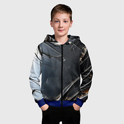 Толстовка на молнии детская Чёрный металл, цвет: 3D-синий — фото 2