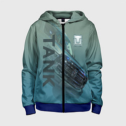 Толстовка на молнии детская Tank 500, цвет: 3D-синий