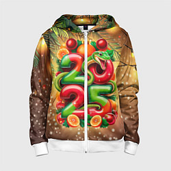 Толстовка на молнии детская Змеи к нам приходят, цвет: 3D-белый