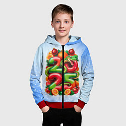 Толстовка на молнии детская Змеи к нам приходят 2025, цвет: 3D-красный — фото 2