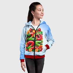 Толстовка на молнии детская Змеи к нам приходят 2025, цвет: 3D-красный — фото 2