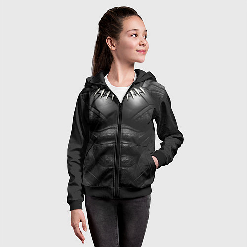 Детская толстовка на молнии Костюм черной пантеры / 3D-Черный – фото 4