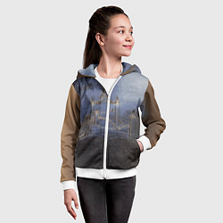 Толстовка на молнии детская Замок принцессы, цвет: 3D-белый — фото 2