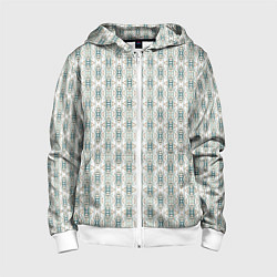 Толстовка на молнии детская Вертикальный узор с геометрическим рисунком, цвет: 3D-белый