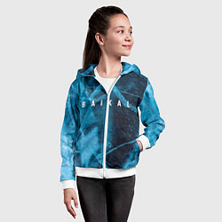 Толстовка на молнии детская Лёд Байкала, цвет: 3D-белый — фото 2