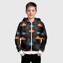 Толстовка на молнии детская Черные уточки, цвет: 3D-белый — фото 2