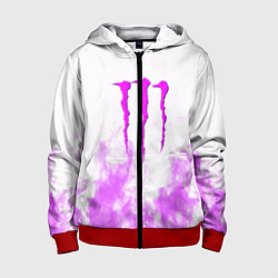 Толстовка на молнии детская Monster energy neon flame, цвет: 3D-красный