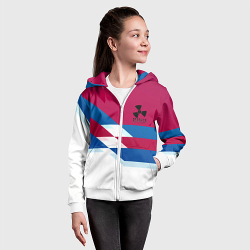 Детская толстовка на молнии Stalker geometry / 3D-Белый – фото 4