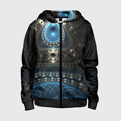 Толстовка на молнии детская Психоделика текстура, цвет: 3D-черный