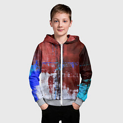 Толстовка на молнии детская Ржавчина красно-белая, цвет: 3D-меланж — фото 2
