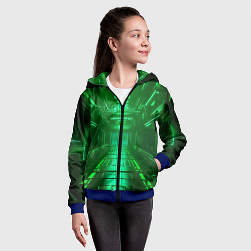 Детская толстовка на молнии Зелёный коридор / 3D-Синий – фото 4
