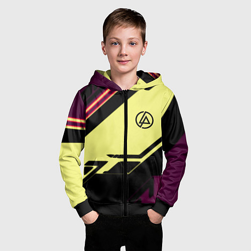 Детская толстовка на молнии Linkin park geometry steel / 3D-Черный – фото 3