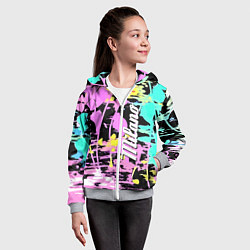 Толстовка на молнии детская Color expressive abstraction - Milano, цвет: 3D-меланж — фото 2