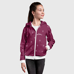Толстовка на молнии детская Сердца ко дню Святого Валентина, цвет: 3D-белый — фото 2