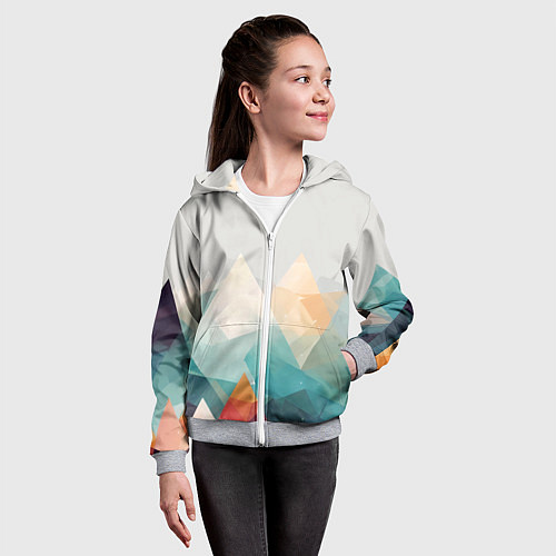 Детская толстовка на молнии Разноцветный горный хребет / 3D-Меланж – фото 4