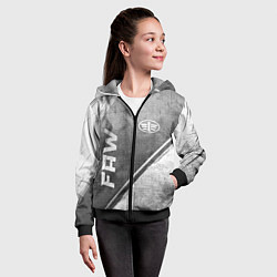 Толстовка на молнии детская FAW - grey gradient вертикально, цвет: 3D-черный — фото 2