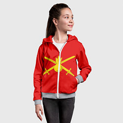 Толстовка на молнии детская Сухопутные войска, цвет: 3D-меланж — фото 2