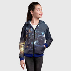 Толстовка на молнии детская Космонавт - ракета, цвет: 3D-синий — фото 2