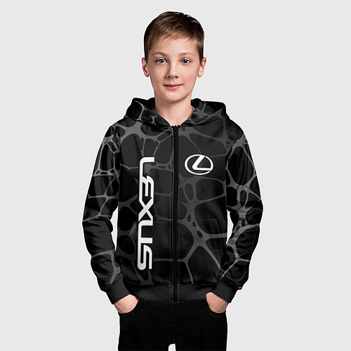 Детская толстовка на молнии Lexus - монохромный / 3D-Черный – фото 3