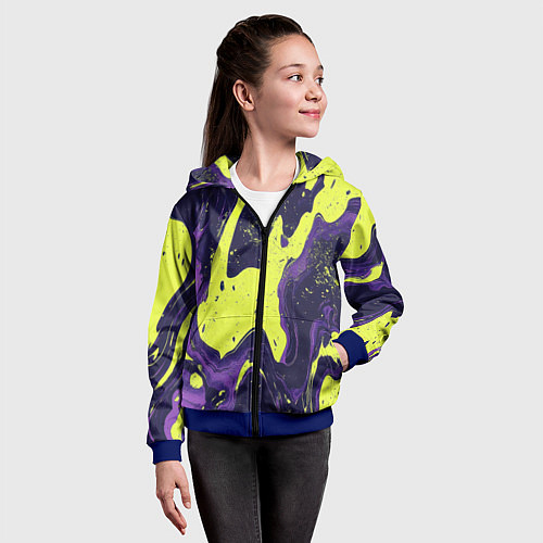 Детская толстовка на молнии Камуфляжный пятна / 3D-Синий – фото 4