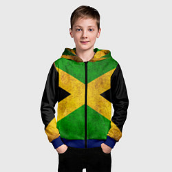 Толстовка на молнии детская Jamaica flag, цвет: 3D-синий — фото 2