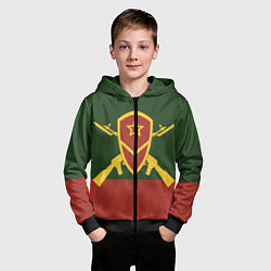 Толстовка на молнии детская Мотострелковые войска: герб со щитом, цвет: 3D-черный — фото 2