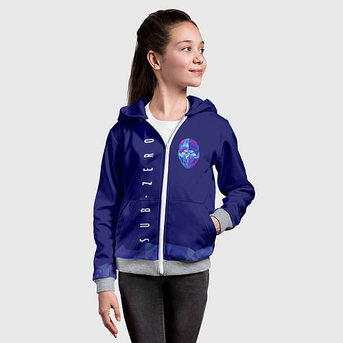 Детская толстовка на молнии Mortal Kombat - Саб-Зиро / 3D-Меланж – фото 4