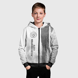Толстовка на молнии детская Manchester City - white gradient по-вертикали, цвет: 3D-черный — фото 2