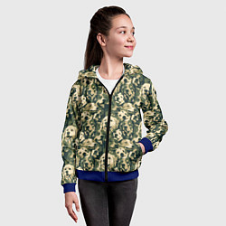 Толстовка на молнии детская Камуфляжные собаки, цвет: 3D-синий — фото 2