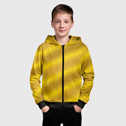 Детская толстовка на молнии Золотой градиент / 3D-Черный – фото 3