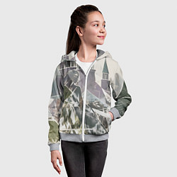 Толстовка на молнии детская Отпечаток силуета, цвет: 3D-меланж — фото 2