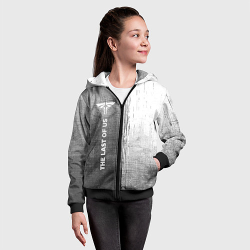 Детская толстовка на молнии The Last Of Us - grey gradient по-вертикали / 3D-Черный – фото 4