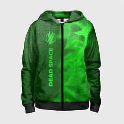 Толстовка на молнии детская Dead Space - green gradient по-вертикали, цвет: 3D-черный