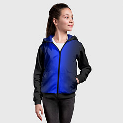 Толстовка на молнии детская Чёрно-синий градиент по центру, цвет: 3D-черный — фото 2