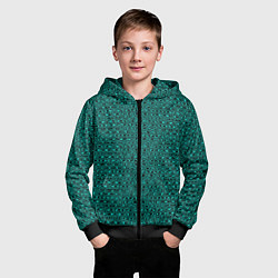 Толстовка на молнии детская Текстурированный с узором чёрно-бирюзовый, цвет: 3D-черный — фото 2
