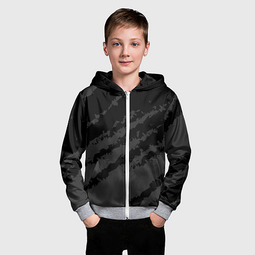 Детская толстовка на молнии The color is black and gray / 3D-Меланж – фото 3