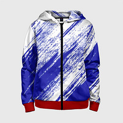 Детская толстовка на молнии The color is white and blue