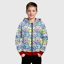 Толстовка на молнии детская Милые облачка мультяшные, цвет: 3D-красный — фото 2