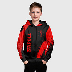 Толстовка на молнии детская Napoli - red gradient вертикально, цвет: 3D-черный — фото 2