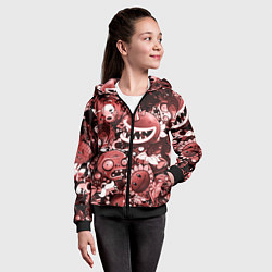 Толстовка на молнии детская Растения против зомби в красном цвете, цвет: 3D-черный — фото 2