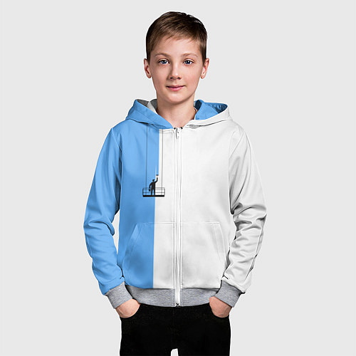 Детская толстовка на молнии Моляр красит стену / 3D-Меланж – фото 3